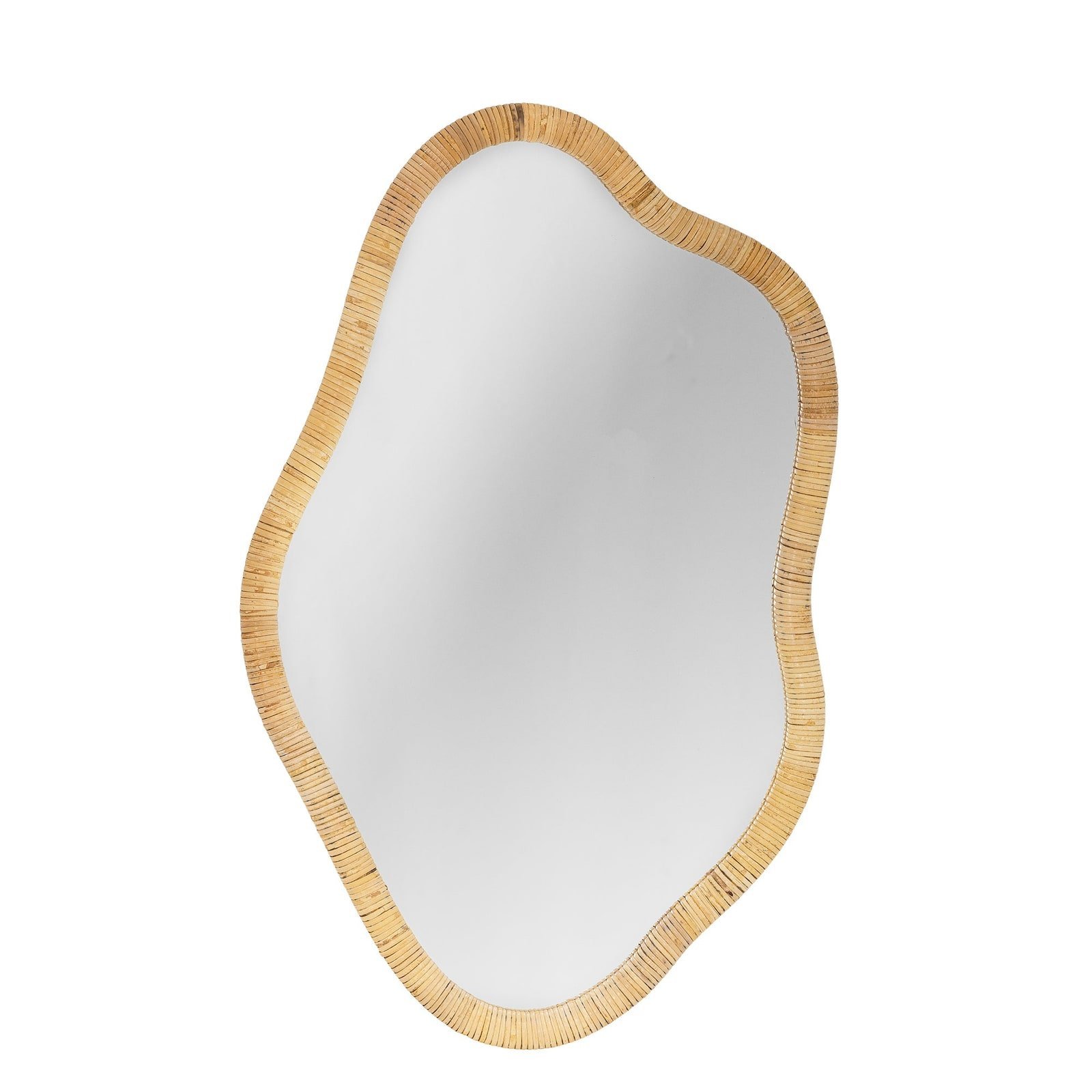 Ashlie Curved Wall Mirror, Rattan