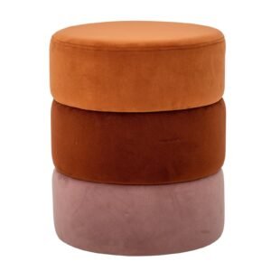 Bilbao Velour Pouf, Orange