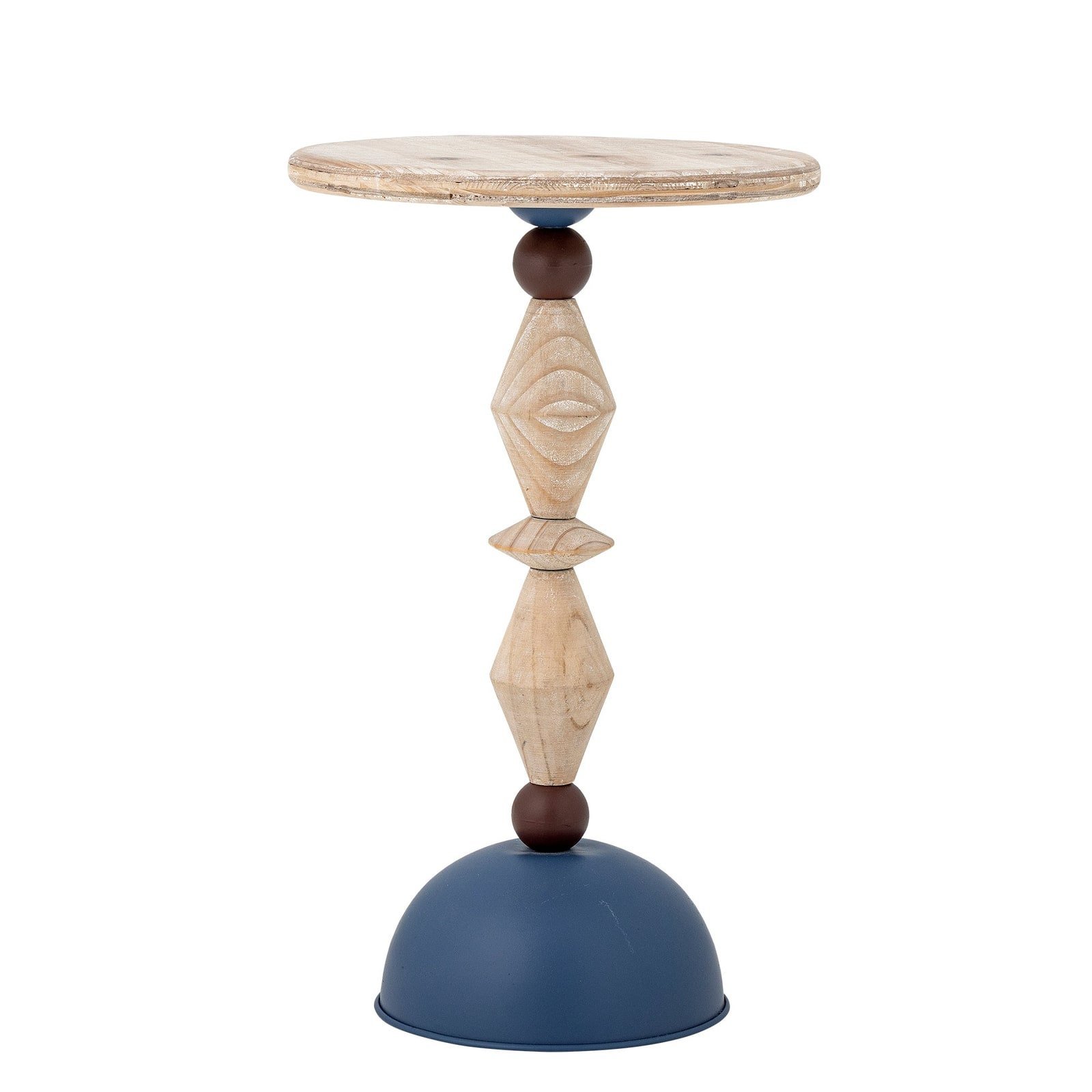 Mannelli Round Side Table, Whitewashed Firwood